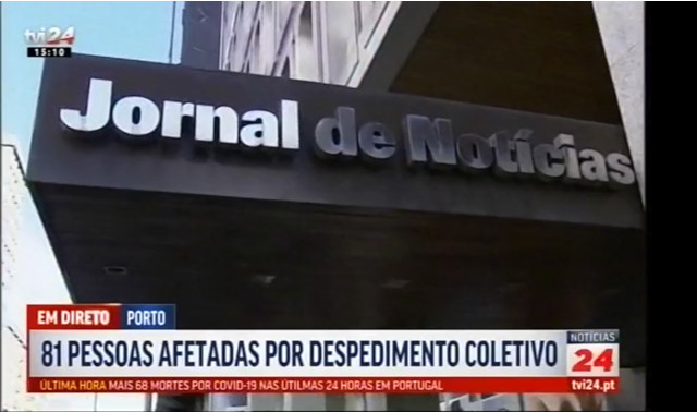 Trabalhadores em protesto contra despedimentos no Grupo Global Media